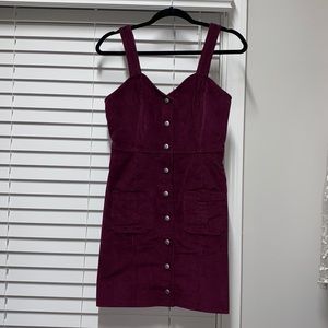 Express corduroy overall dress XS